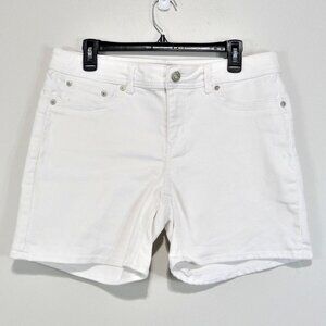 SEVEN7 STRETCHY WHITE DENIM SHORTS SIZE 14